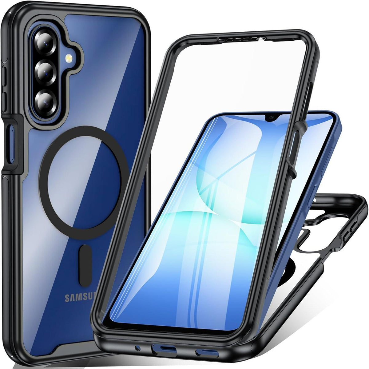 360° Handyhülle mit Displayschutz für Samsung Galaxy A17 5G (Schwarz)