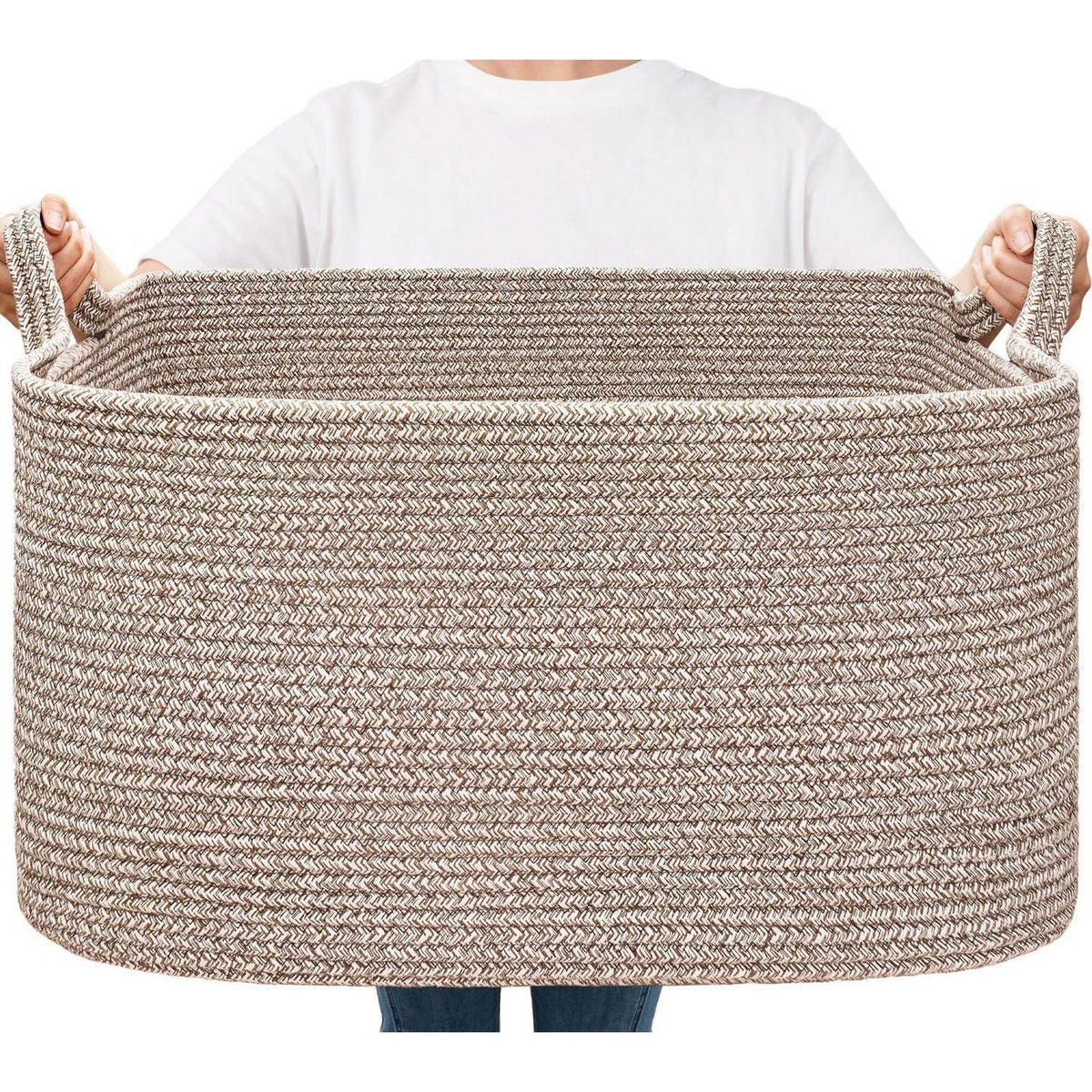 Großer geflochtener Aufbewahrungskorb 65L – Deckenkorb Braun