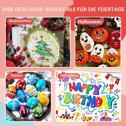Acrylfarbstifte Pinselspitze 60 Farben – Wasserfest & Schnelltrocknend