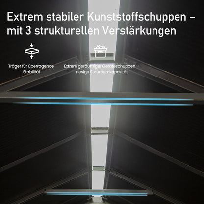 Gartenhaus Kunststoff Grau – Abschließbar & Wetterfest
