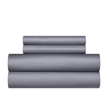 Mako Satin Bettwäsche Set 200x200 Hellgrau Anthrazit