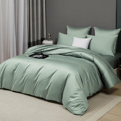 Mako Satin Bettwäsche Set 200x220 Grün Baumwolle