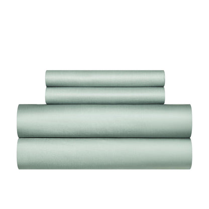 Mako Satin Bettwäsche Set 200x220 Grün Baumwolle