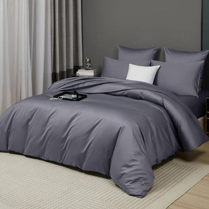 Mako Satin Bettwäsche Set 200x220 Hellgrau Baumwolle