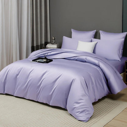 Mako Satin Bettwäsche Lila 220x240 cm - 3-teilig