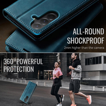 Handyhülle Samsung Galaxy A17 5G Klapphülle mit RFID Kartenfach Blaugrün in Lederoptik