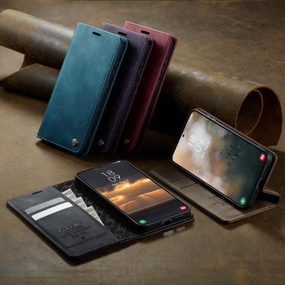 Handyhülle Samsung Galaxy A17 5G Klapphülle mit RFID Kartenfach Blaugrün in Lederoptik