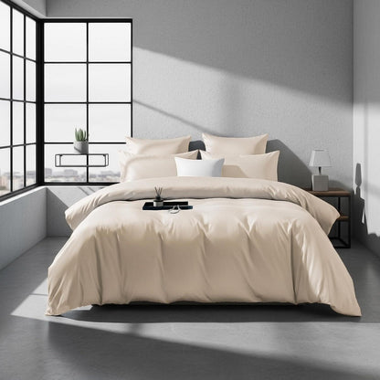 Mako Satin Bettwäsche Set 200x220 Braun – 3-teilig Baumwolle