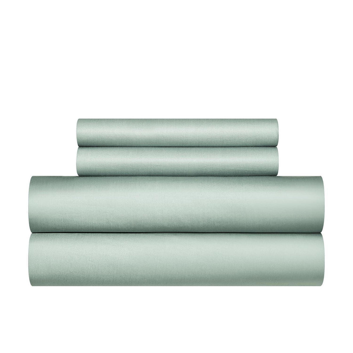 Mako Satin Bettwäsche Set Grün 200x200 cm, 3-teilig