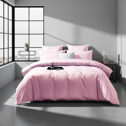 Mako Satin Bettwäsche Set 135x200 Rosa Baumwolle