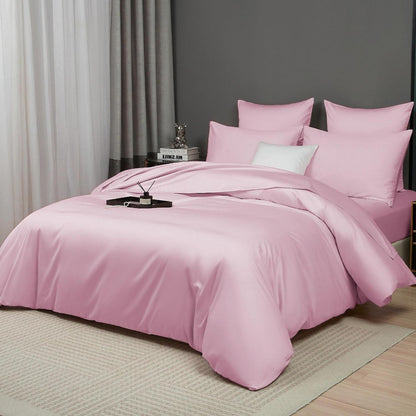 Mako Satin Bettwäsche Set 135x200 Rosa Baumwolle