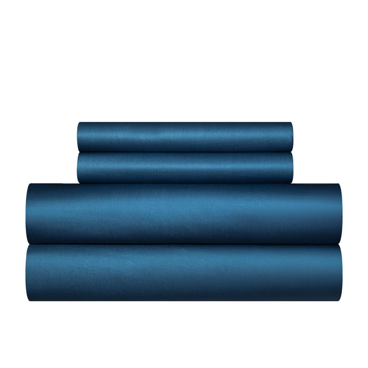 Mako Satin Bettwäsche Set 200x220 Petrol Blau 3-teilig