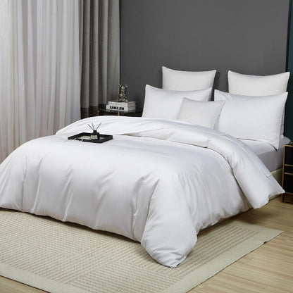 Mako Satin Bettwäsche Set 200x220 Weiß 3-teilig Baumwolle