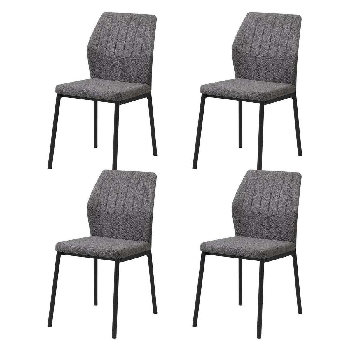 Esszimmerstühle Set Dunkelgrau – 4er Pack, Polsterstuhl