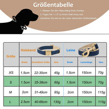 Hundehalsband & Leine Set Klein, Baumwolle, Marineblau