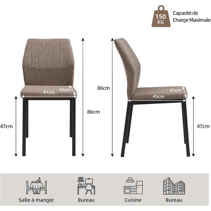 Esszimmerstühle 4er Set, Braun – Polsterstühle für Küche & Wohnen