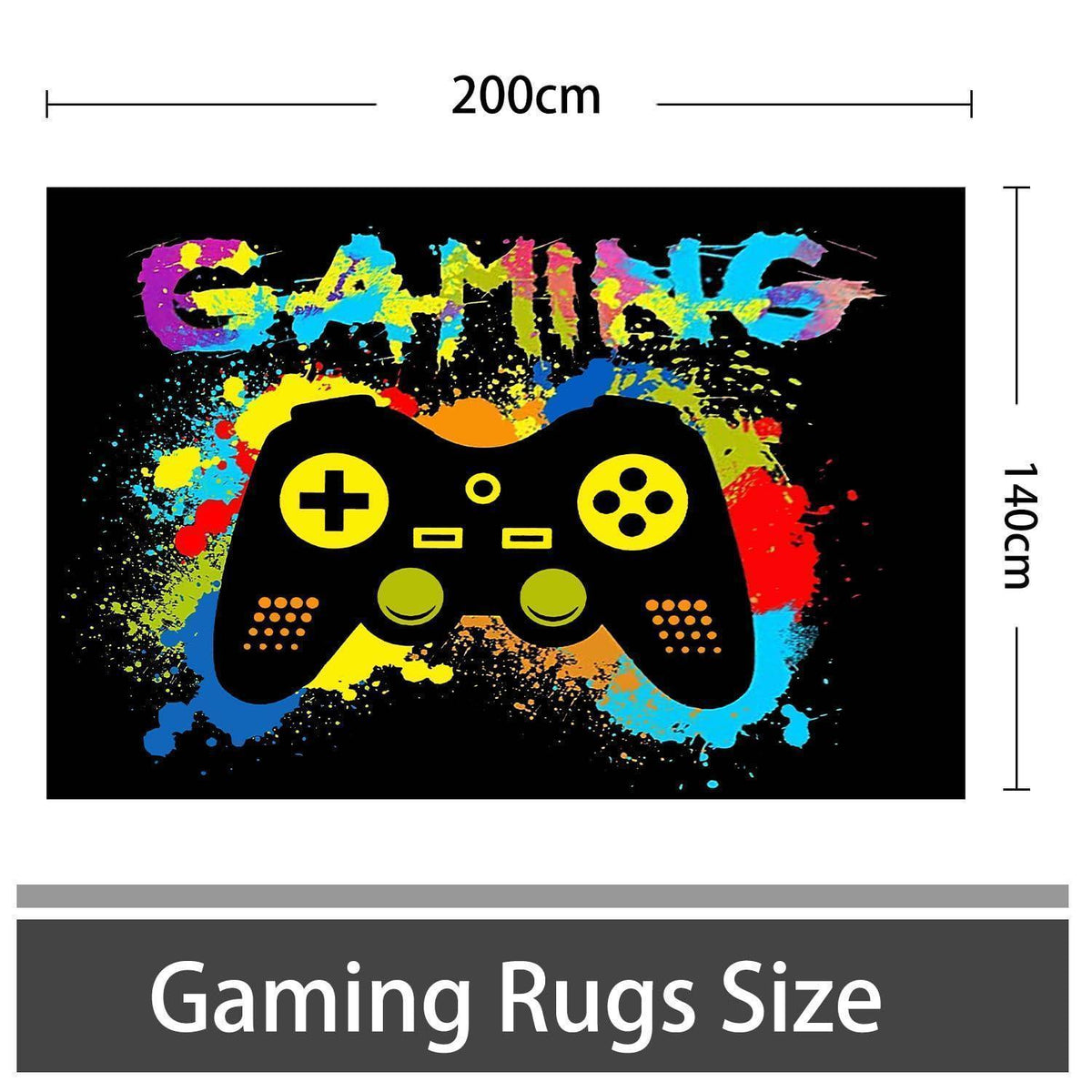Gaming Teppich 3D Gamepad Design 140x200 cm – Rutschfest & Waschbar
