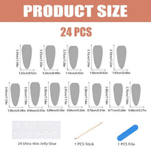24 Press On Nails Lang Mandel Schwarz Goth Schmetterling Design