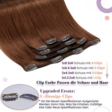 Rote Echthaar Clip-in Extensions – 40cm, 80g