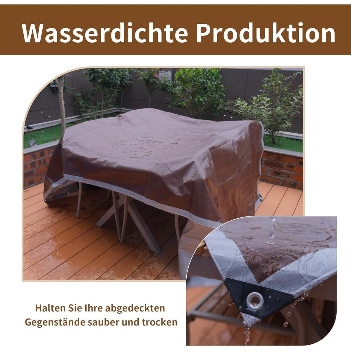 Abdeckplane 5x6m wasserdicht – Schutzplane mit Ösen