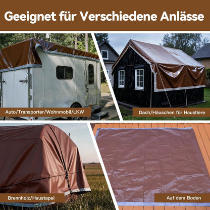 Abdeckplane 5x6m wasserdicht – Schutzplane mit Ösen
