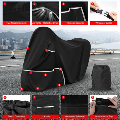 Motorradabdeckung wasserdicht Piaggio MP3 400/500 mit Kofferraum
