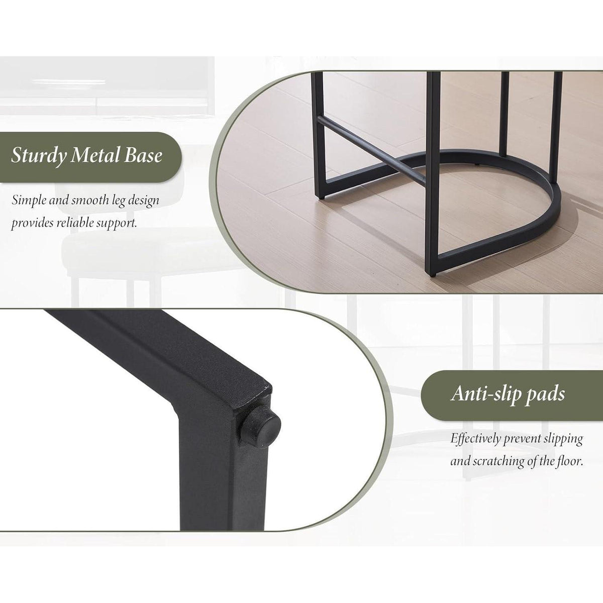 Grüner Barhocker mit Fußstütze – 4er Set, Industriestil