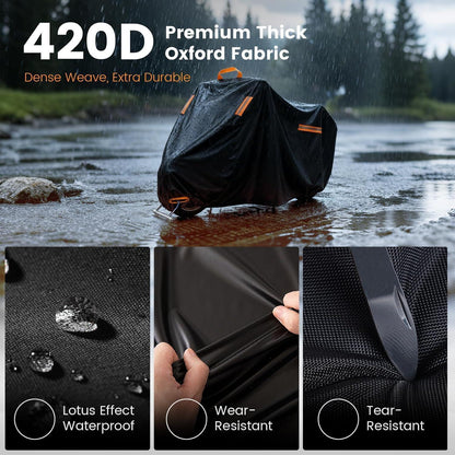 Motorrad Abdeckplane 4XL – Wasserdicht & Winterfest (295x110x140cm)
