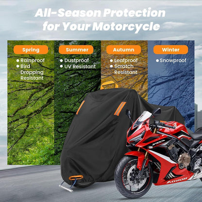 Motorrad Abdeckplane 4XL – Wasserdicht & Winterfest (295x110x140cm)