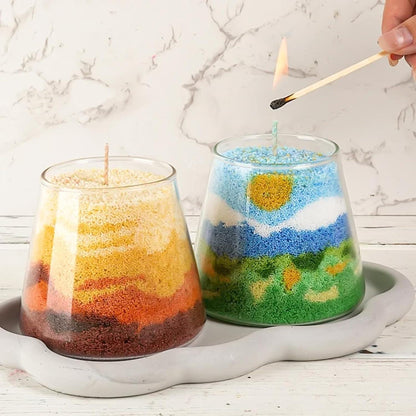 Kerzensand Set mit Docht – 10 Farben, 500g DIY Wachs