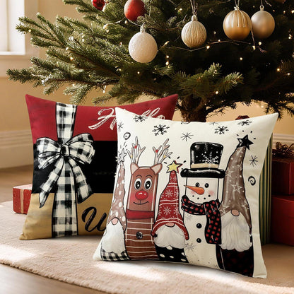 Weihnachtliche Kissenbezüge 4er Set 50x50 cm - Zierkissenbezüge