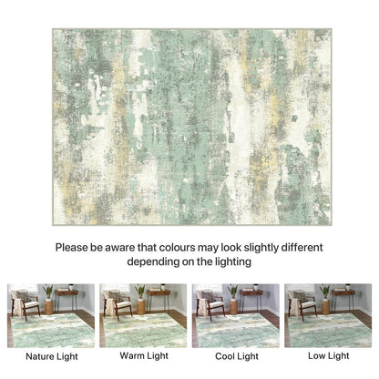 Moderner Waschbarer Teppich Grün 160x230 cm – Wohnzimmer & Schlafzimmer