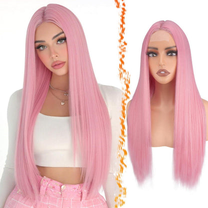 Lange Gerade Rosa Perücke 71cm – Synthetisch & Vielseitig