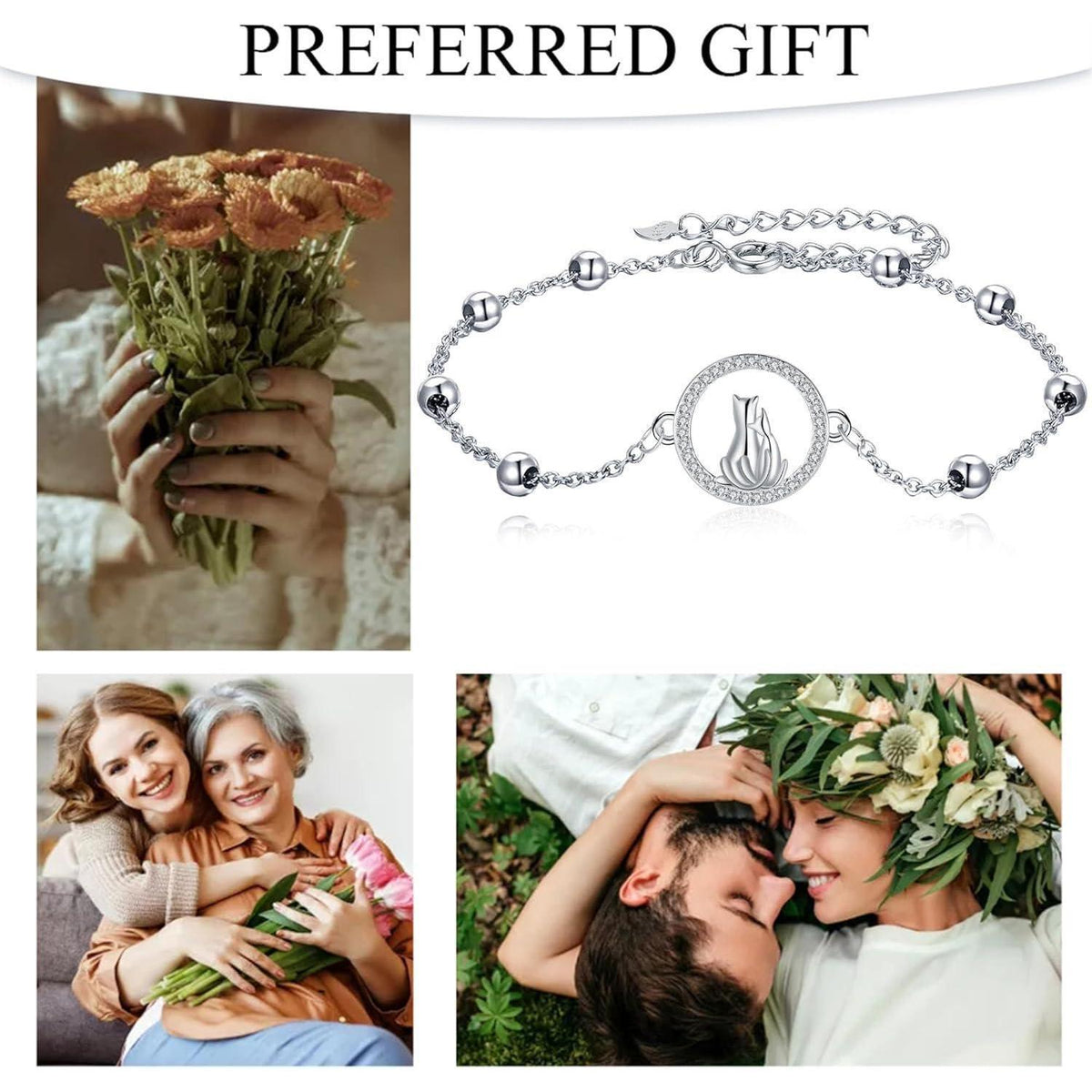 925 Sterling Silber Armband Damen Tier Motiv mit Geschenkbox