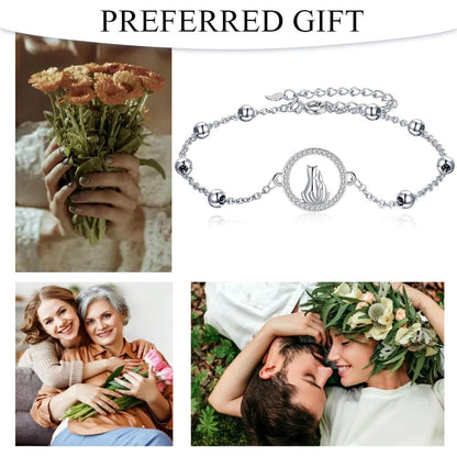 925 Sterling Silber Armband Damen Tier Motiv mit Geschenkbox