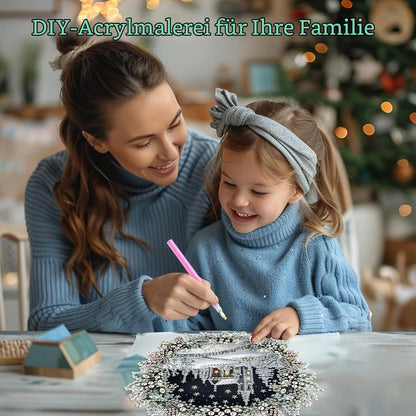 Diamant Painting Winterlandschaft Anhänger mit Kette – DIY Bastelset