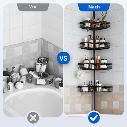Teleskop Duschregal ohne Bohren – Badablage für die Dusche