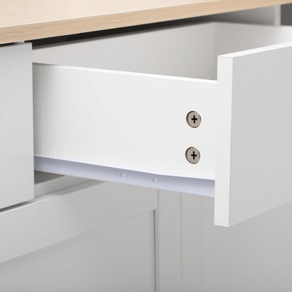 Weißes Sideboard mit 3 Schubladen & 4 Türen – 160x37x75 cm