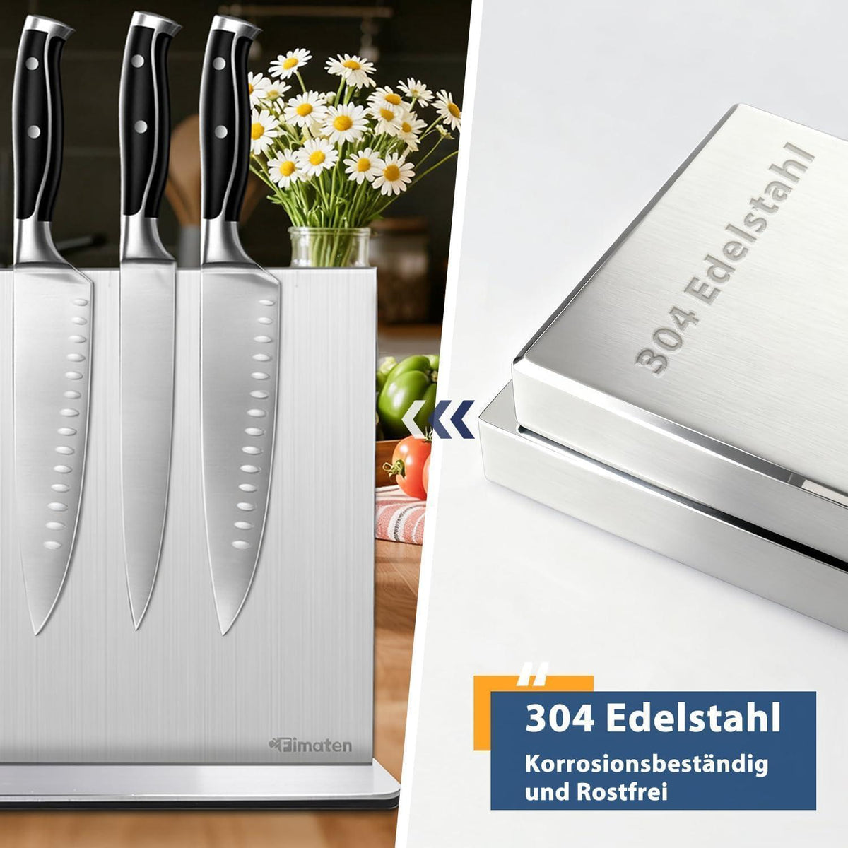 Magnetischer Messerblock Edelstahl – Universeller Messerhalter