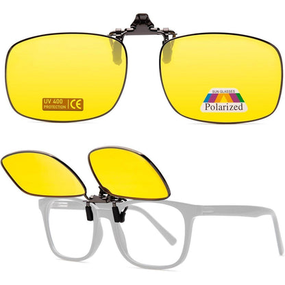 Clip-On Sonnenbrille polarisiert UV400 Nachtfahrbrille Metallrahmen