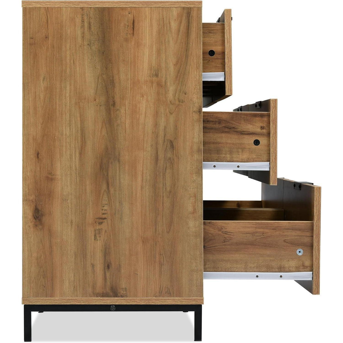 Hochglanz Sideboard mit 6 Schubladen – Dunkelbraun (120x40x76cm)