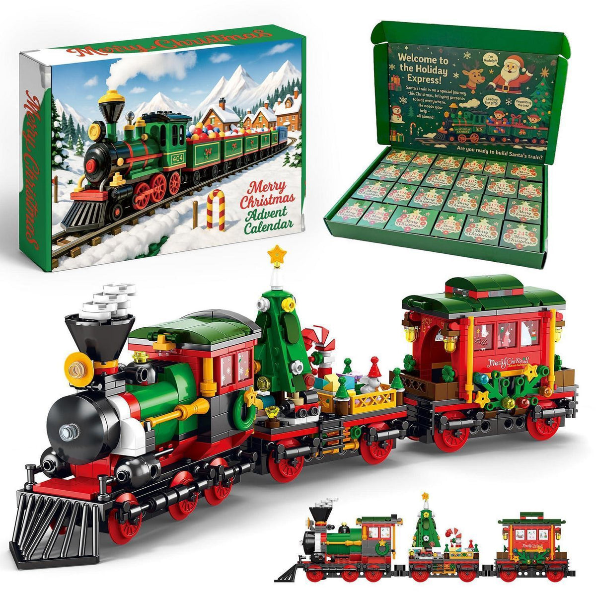 Eisenbahn Adventskalender 2026 – Bauset Zug Weihnachten