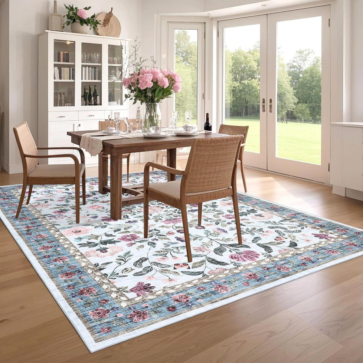 Waschbarer Teppich hellblau 160x230 cm – Rutschfest & Weich