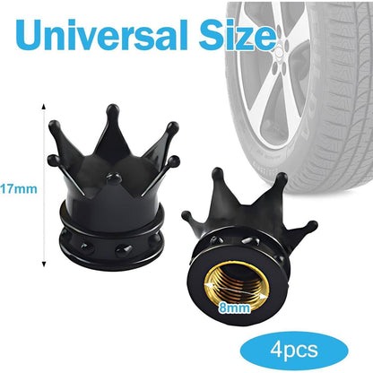 4x Kronen Ventilkappen Metall – Autoreifen & Fahrradventile
