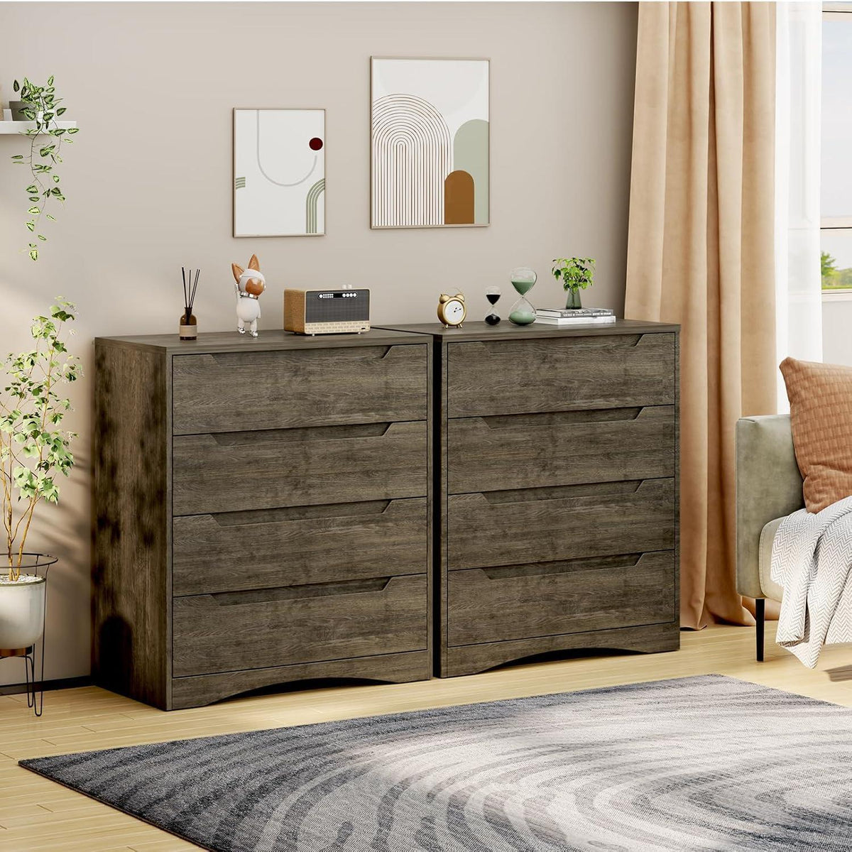 Weißes 4-Schubladen Sideboard | Schlafzimmer Kommode 71x41x82 cm