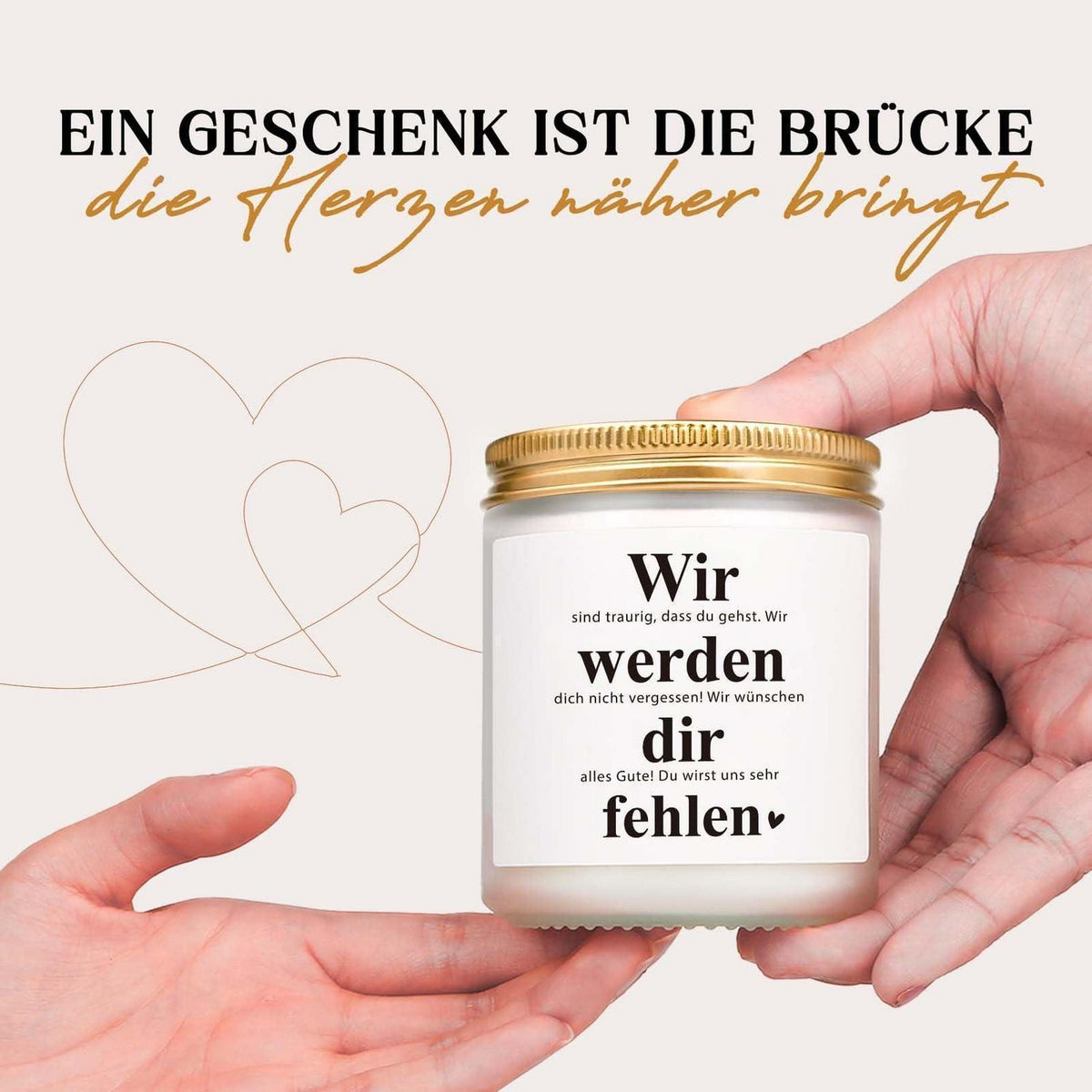 Duftkerze Abschiedsgeschenk Kollegin – Danke & Wir werden dich vermissen