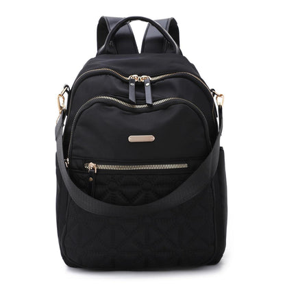 Damen Anti-Diebstahl Rucksack Klein, Nylon Daypack Schwarz