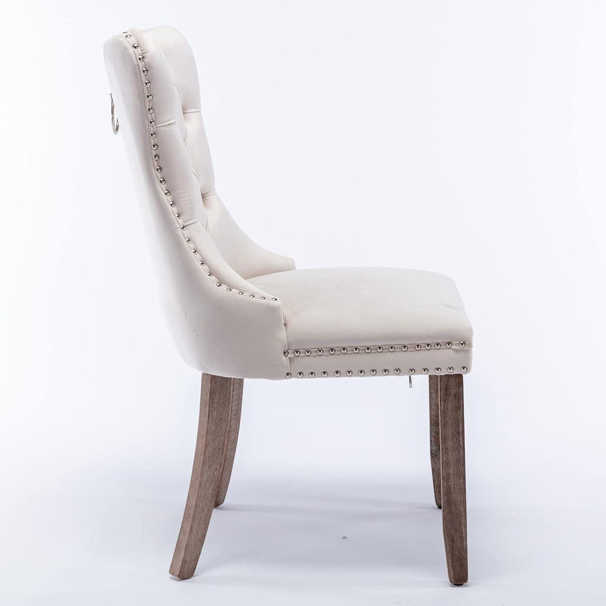 Esszimmerstühle Set 4er – Samt, Beige, Gepolstert & Stabil