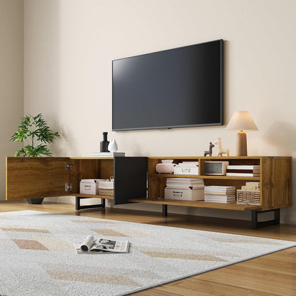 TV Lowboard mit 3 Türen & Stauraum – Schwarz & Natur