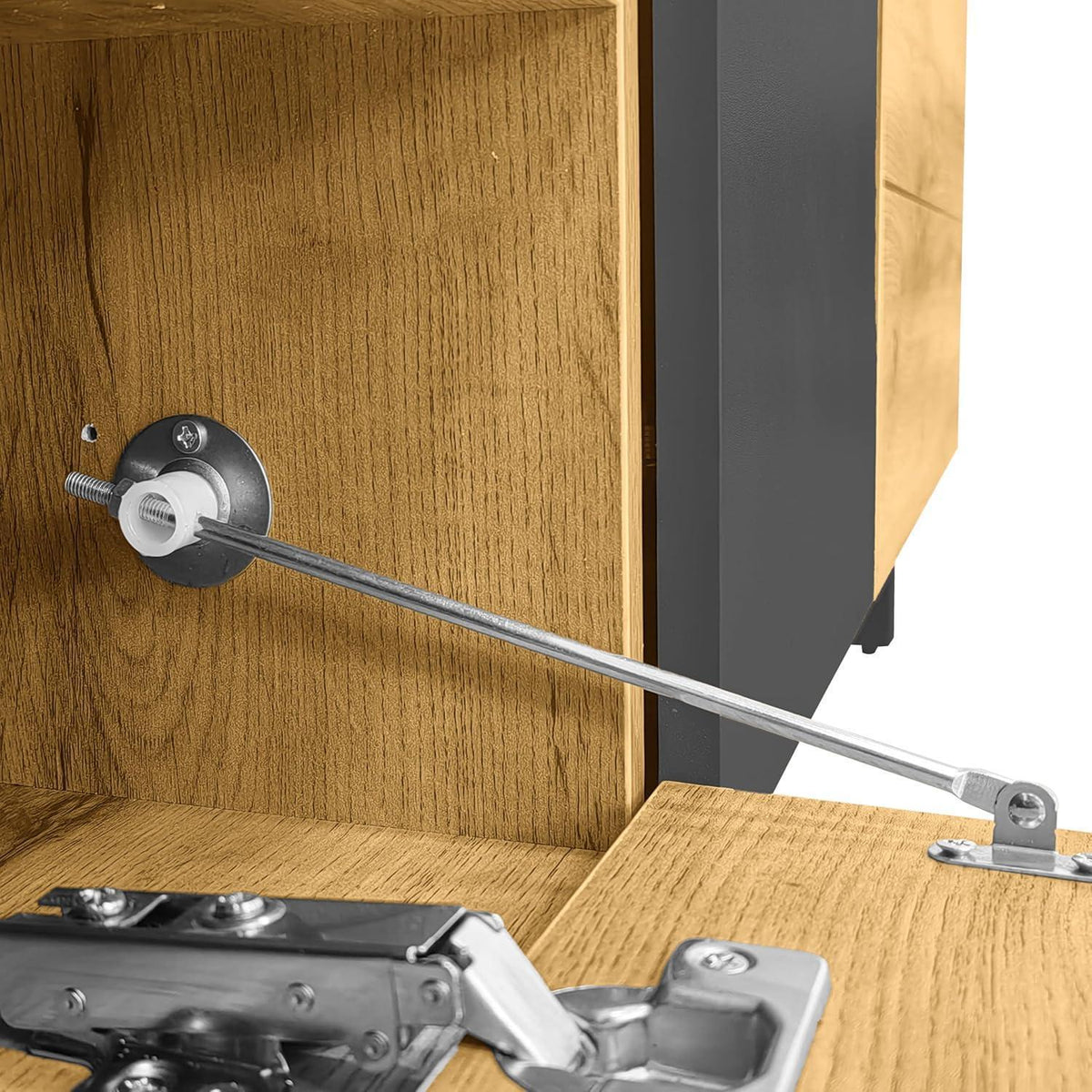 TV Lowboard mit 3 Türen & Stauraum – Schwarz & Natur